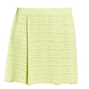 Authentic worn once Givenchy Logo Knit Mini Skirt Fluo Yellow